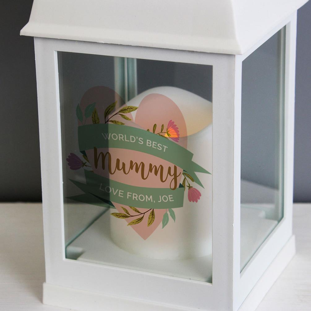 Personalised Floral White Lantern Extra Image 1